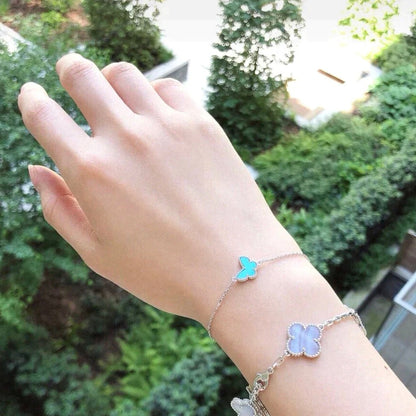 [Solara Jewelry]BUTTERFLY TURQUOISE BUTTERFLY BRACELET SILVER