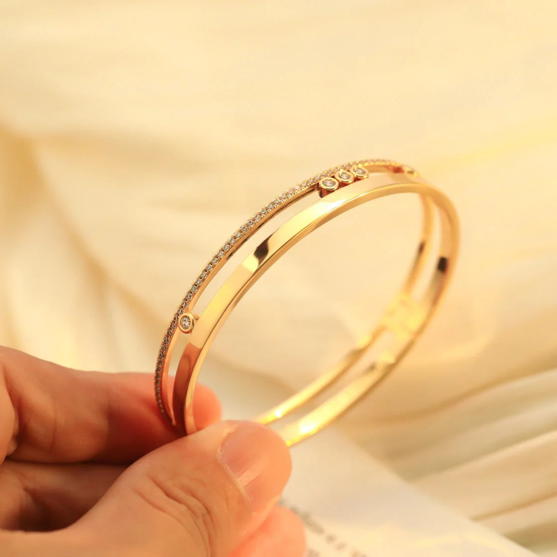 [Solara jewelry]Move Romane Diamond Bangle Bracelet