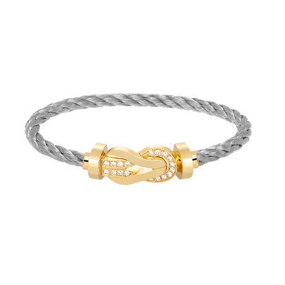 [Solara Jewelry]CHANCE LARGE 8 FIGURE BUCKLE HALF DIAMOND BRACELET GOLD