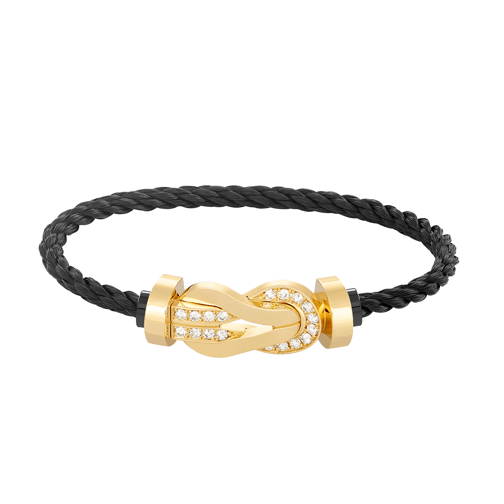 [Solara Jewelry]CHANCE LARGE 8 FIGURE BUCKLE HALF DIAMOND BRACELET GOLD