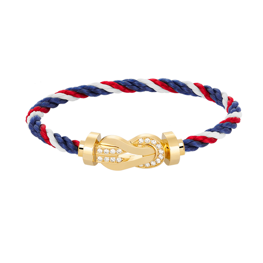 [Solara Jewelry]CHANCE LARGE 8 FIGURE BUCKLE HALF DIAMOND BRACELET GOLD