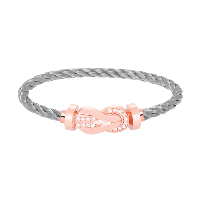 [Solara Jewelry]CHANCE LARGE 8 FIGURE BUCKLE HALF DIAMOND BRACELET ROSE GOLD