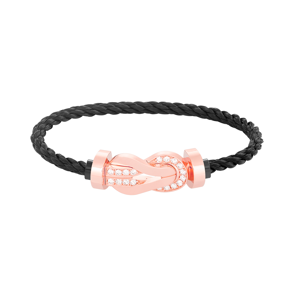 [Solara Jewelry]CHANCE LARGE 8 FIGURE BUCKLE HALF DIAMOND BRACELET ROSE GOLD