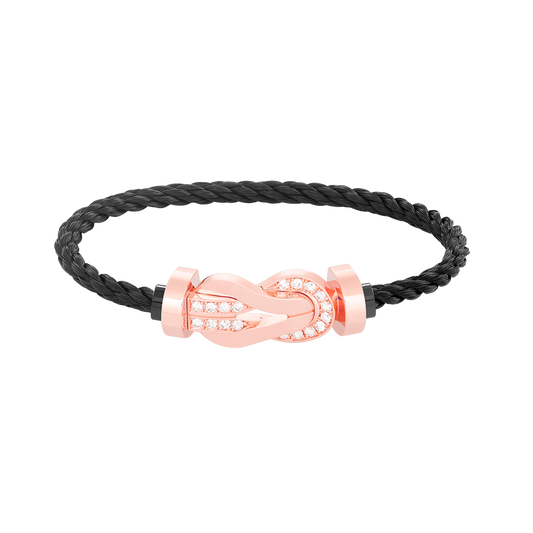 [Solara Jewelry]CHANCE LARGE 8 FIGURE BUCKLE HALF DIAMOND BRACELET ROSE GOLD