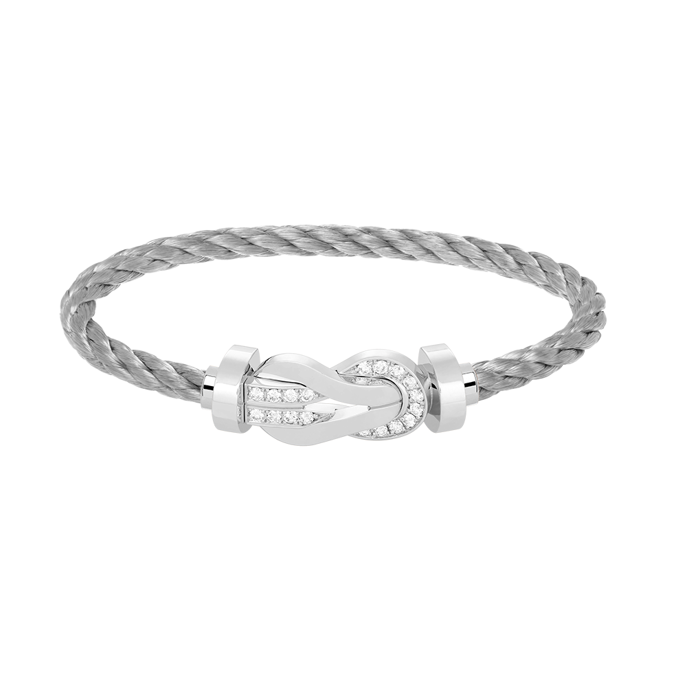 [Solara Jewelry]CHANCE LARGE 8 FIGURE BUCKLE HALF DIAMOND BRACELET SILVER