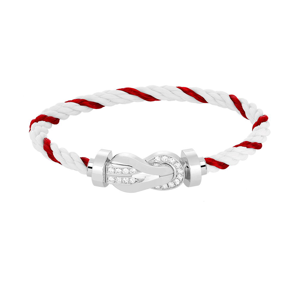 [Solara Jewelry]CHANCE LARGE 8 FIGURE BUCKLE HALF DIAMOND BRACELET SILVER