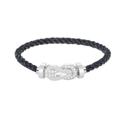 [Solara Jewelry]CHANCE LARGE 8 FIGURE BUCKLE HALF DIAMOND BRACELET SILVER