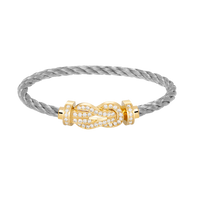 [Solara Jewelry]CHANCE LARGE 8 FIGURE BUCKLE FULLDIAMOND BRACELET GOLD