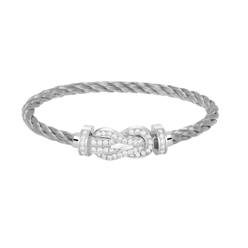 [Solara Jewelry]CHANCE LARGE 8 FIGURE BUCKLE FULL DIAMOND BRACELET SILVER