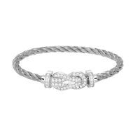 [Solara Jewelry]CHANCE LARGE 8 FIGURE BUCKLE FULL DIAMOND BRACELET SILVER