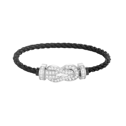 [Solara Jewelry]CHANCE LARGE 8 FIGURE BUCKLE FULL DIAMOND BRACELET SILVER
