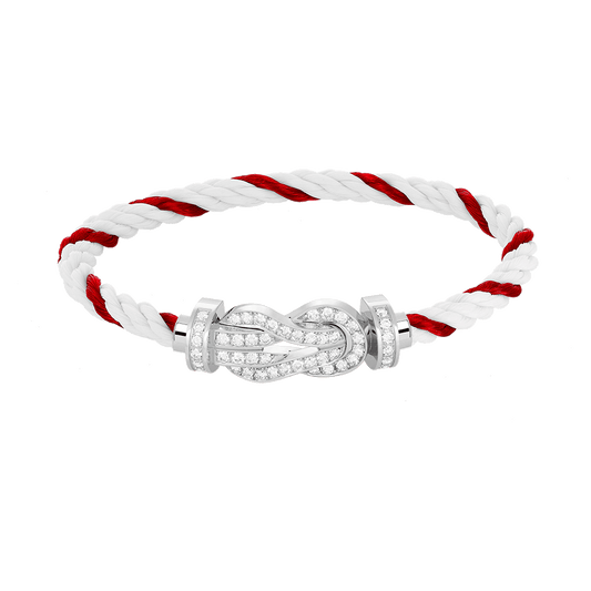 [Solara Jewelry]CHANCE LARGE 8 FIGURE BUCKLE FULL DIAMOND BRACELET SILVER
