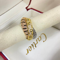 [Solara jewelry]Tri Tone Pave Band Ring