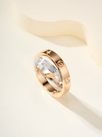 [Solara jewelry]8mm Two Tone Love Ring
