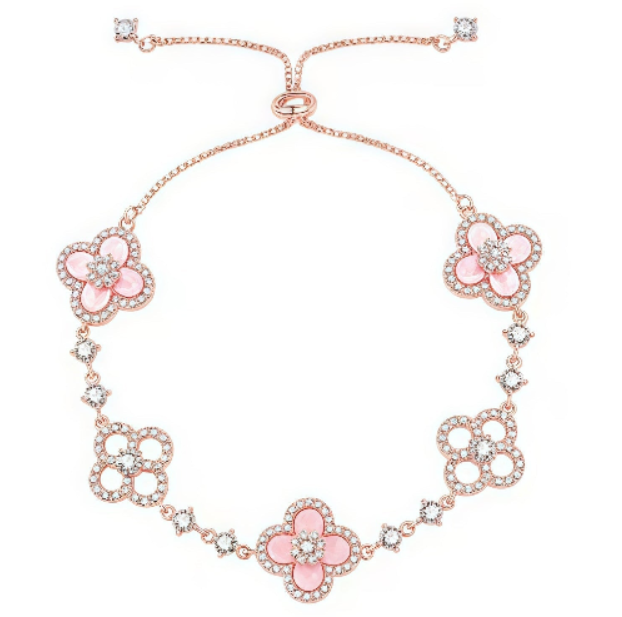 [Solara Jewelry]CLOVER 5 MOTIF PINK BLUE RED WHITE BRACELET