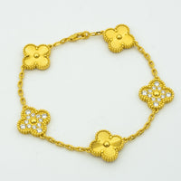 [Solara Jewelry]KLEE-ARMBAND 5 MOTIVE GOLD DIAMANT