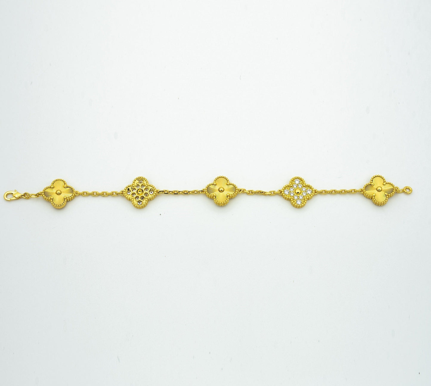 [Solara Jewelry]CLOVER BRACELET 5 MOTIFS GOLD DIAMOND