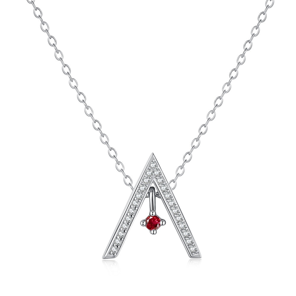 [Solara Jewelry]Sparkling "A" Shape Necklace