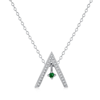 [Solara Jewelry]Sparkling "A" Shape Necklace