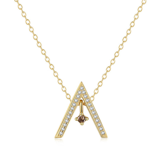 [Solara Jewelry]Sparkling "A" Shape Necklace