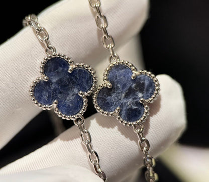 [Solara Jewelry]CLOVER 10 MOTIFS BIDE STONE NECKLACE