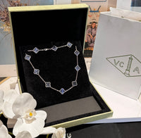 [Solara Jewelry]CLOVER 10 MOTIFS HALSKEKETTE AUS DOPPELTEM STEIN
