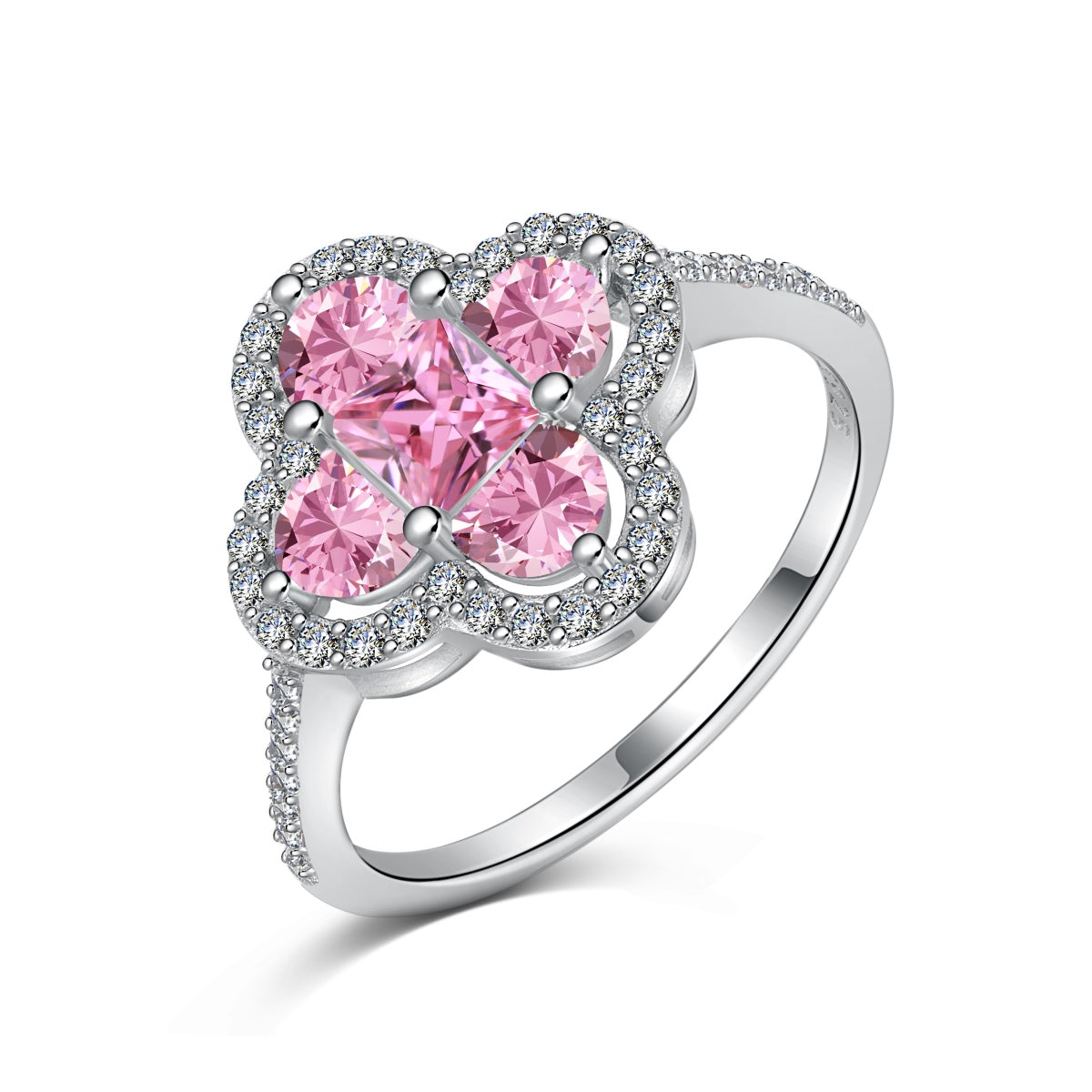 [Solara Jewelry]Luxurious Eternity Flower Shape Banquet Ring
