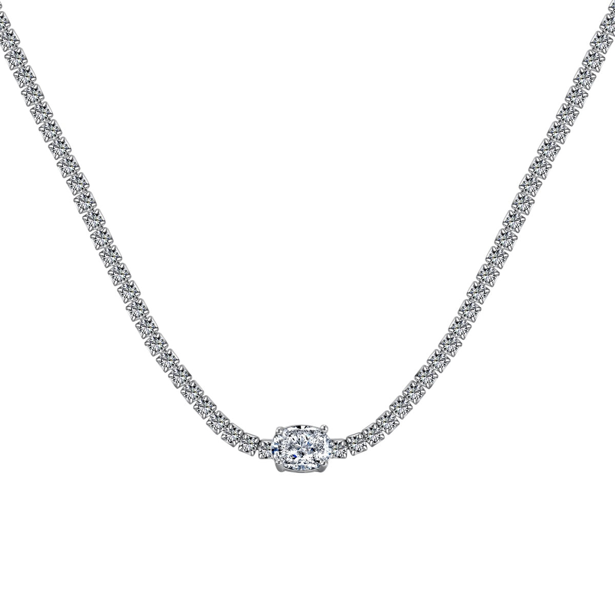 [Solara Jewelry]1.0 Carat Shining Oval Cut Necklace