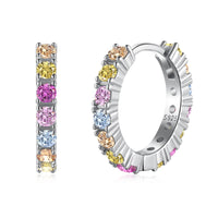 [Solara Jewelry]Radiant Colorful Round Cut Earrings