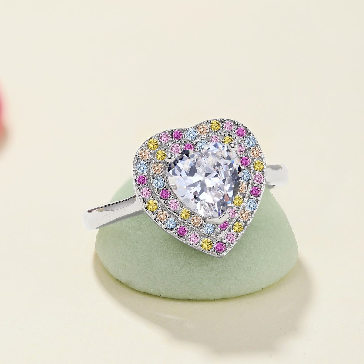 [Solara Jewelry]Delicate Ebullient Heart Shape Wedding Ring
