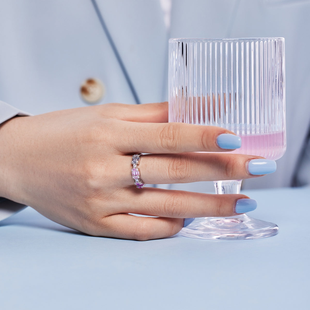 [Solara Jewelry]Unique Colorful Emerald Cut Party Ring
