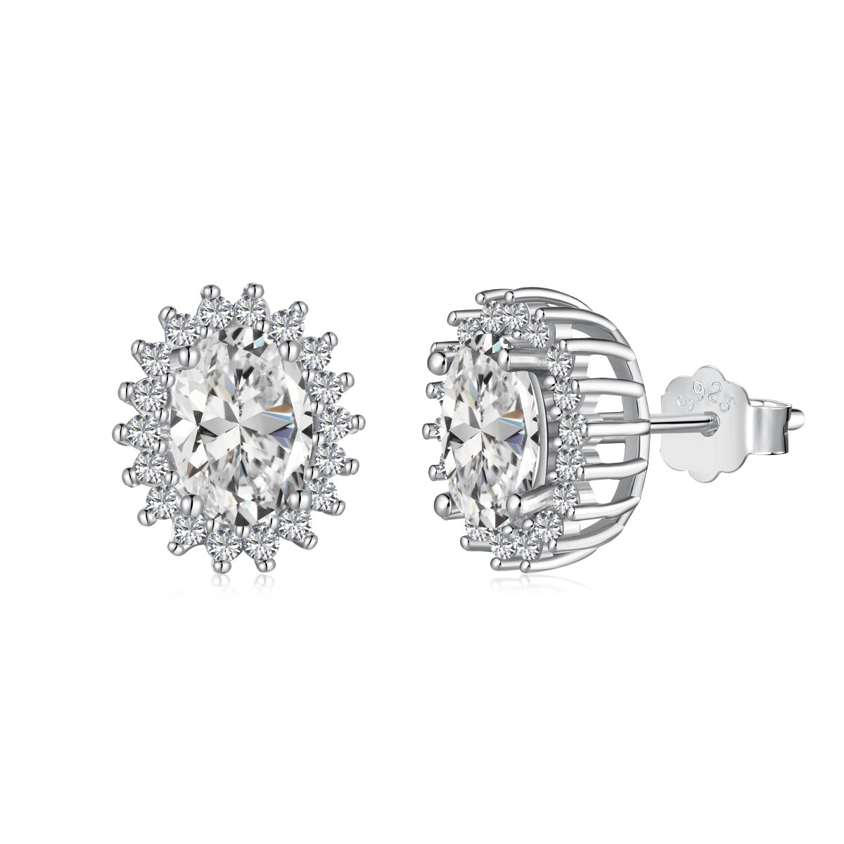 [Solara Jewelry]Delicate Radiant Oval Cut Daily Earrings