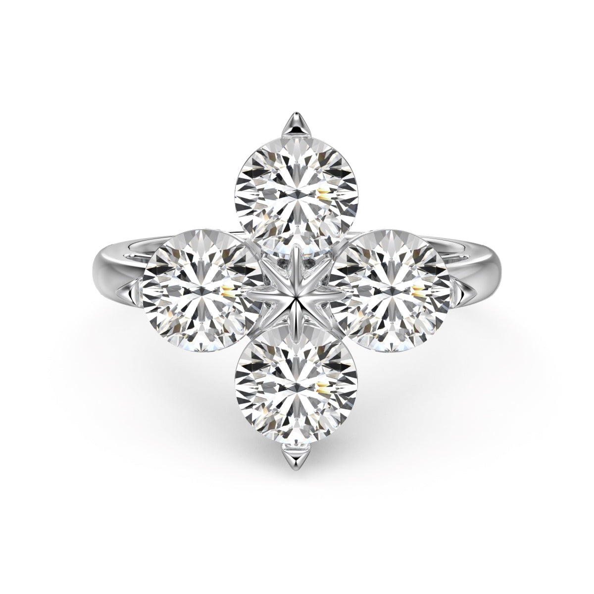 [Solara Jewelry]Four-Leaf Clover Eight-Pointed Star Ring