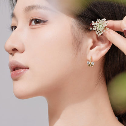 [Solara Jewelry]Exquisite Earrings With Heart-Shaped Bow Design