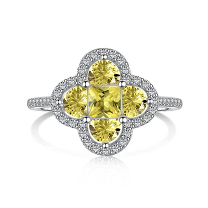 [Solara Jewelry]Luxurious Eternity Flower Shape Banquet Ring