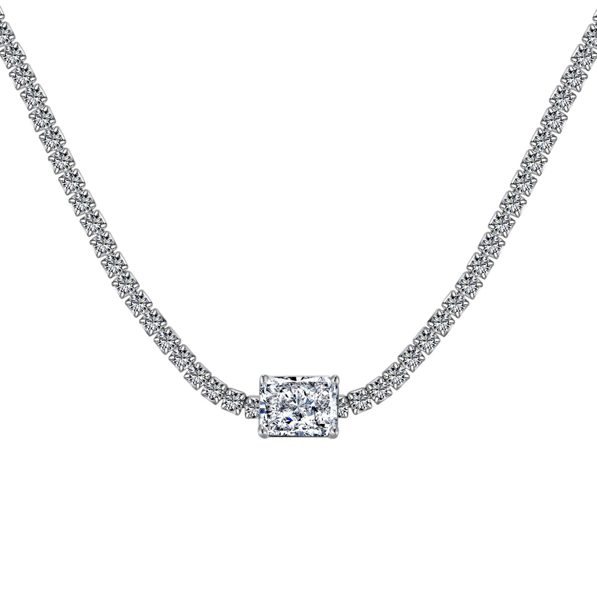 [Solara Jewelry]2.0 carat Ornate Emerald Cut Necklace