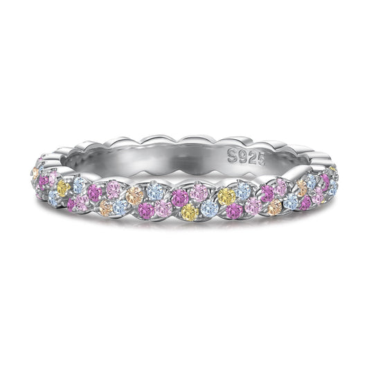 [Solara Jewelry]Dainty Ebullient Round Cut Daily Ring