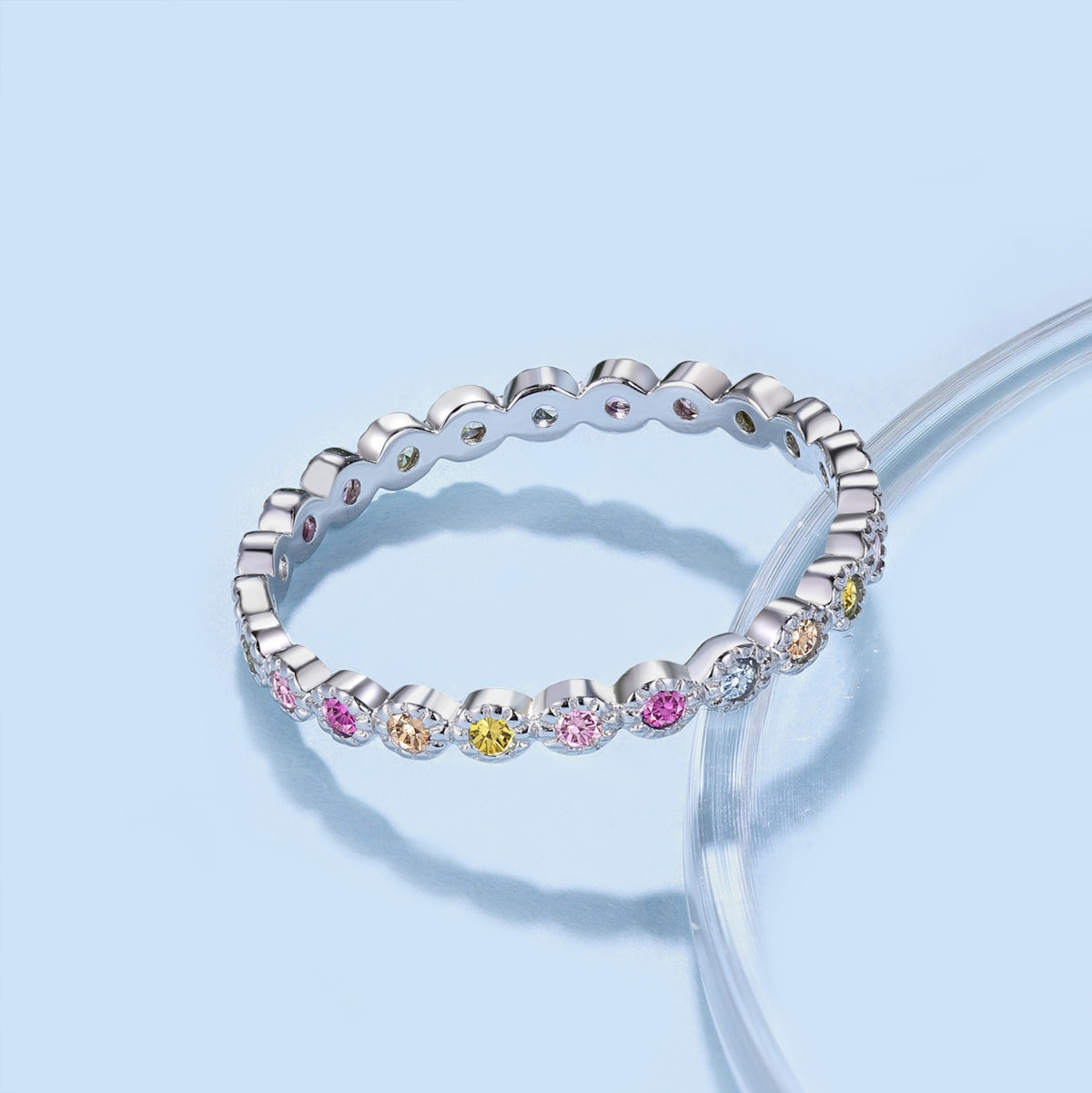 [Solara Jewelry]Radiant Sparkling Round Cut Daily Ring