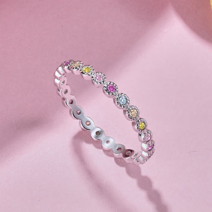 [Solara Jewelry]Radiant Sparkling Round Cut Daily Ring