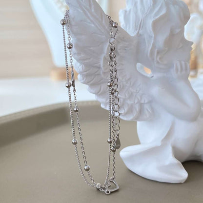 [Solara Jewelry]Dainty Double Layer Love Heart Bracelet