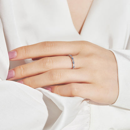 [Solara Jewelry]Sparkling Vibrant Round Shape Daily Ring