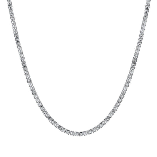 [Solara Jewelry]Delicate Round Shape Tennis Necklace