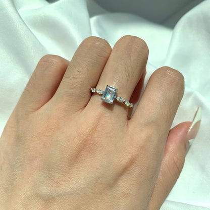 [Solara Jewelry]1.0 Carat Dainty Resplendent Radiant Cut Daily Ring