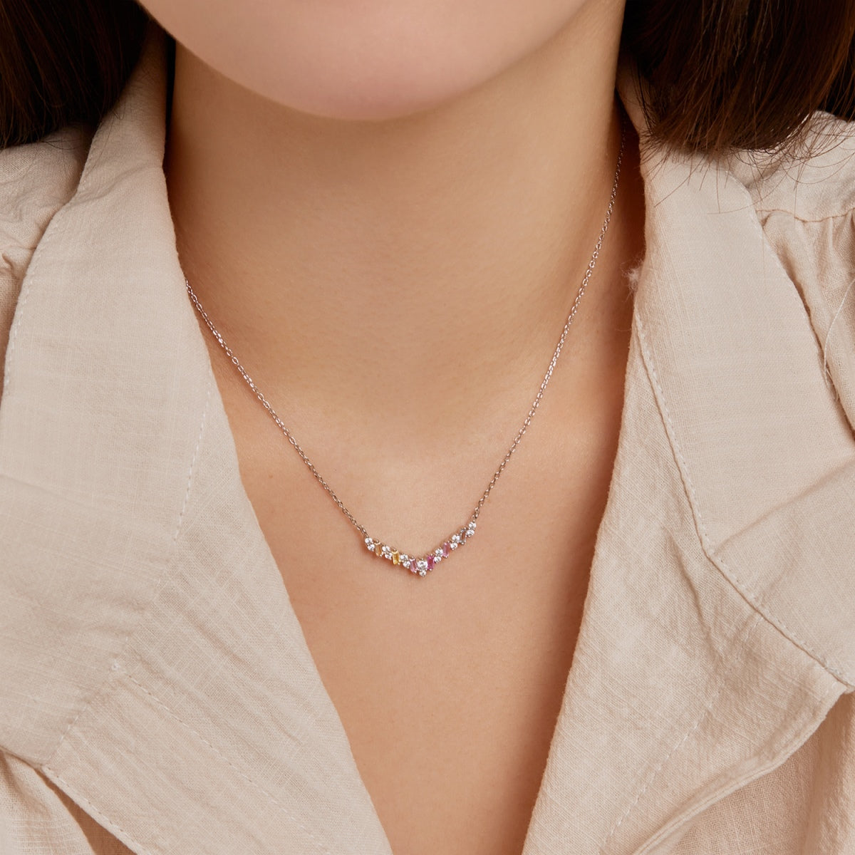 [Solara Jewelry]Dazzling Rainbow Necklace