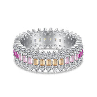 [Solara Jewelry]Verzierter bunter Radiant-Schliff Alltagsring
