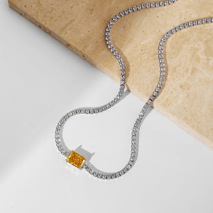[Solara Jewelry]2.0 carat Ornate Emerald Cut Necklace