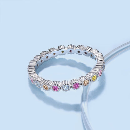 [Solara Jewelry]Unique Scintillating Round Cut Daily Ring