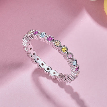 [Solara Jewelry]Unique Scintillating Round Cut Daily Ring