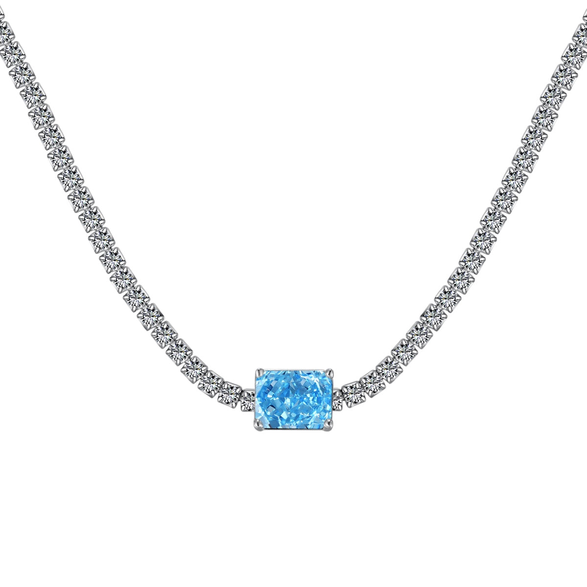 [Solara Jewelry]2.0 carat Ornate Emerald Cut Necklace