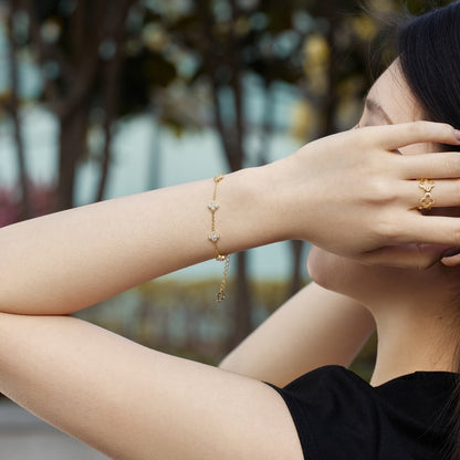 [Solara Jewelry]Four-Leaf Clover Hollow Butterfly Bracelet